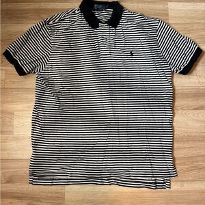 Ralph Lauren Black and White Striped Polo Shirt